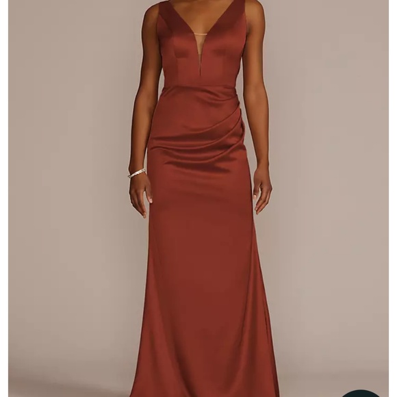 GALINA SIGNATURE Stretch Satin Cowl Back Dress - Picture 1 of 2